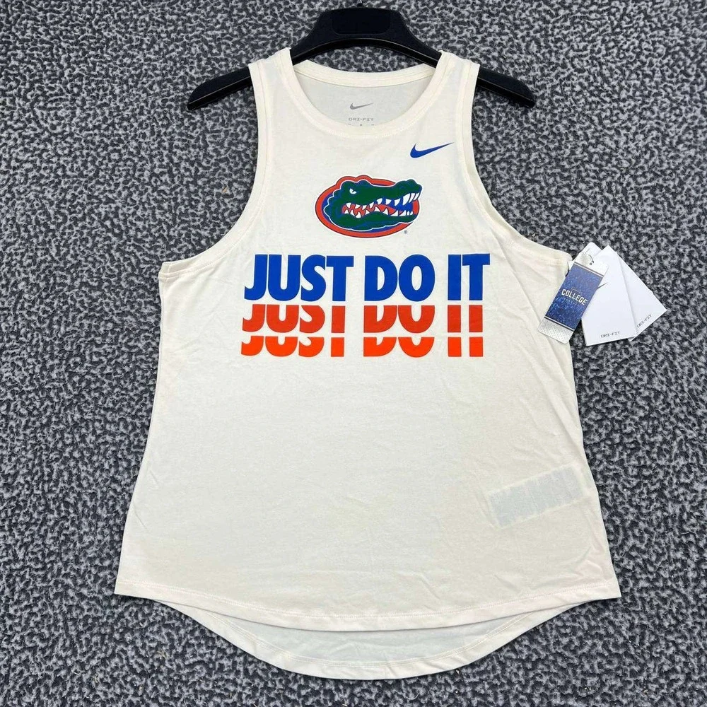 Nike Florida Gators Just Do It Dri-Fit Shirt Women Medium Cream Sleeveless New